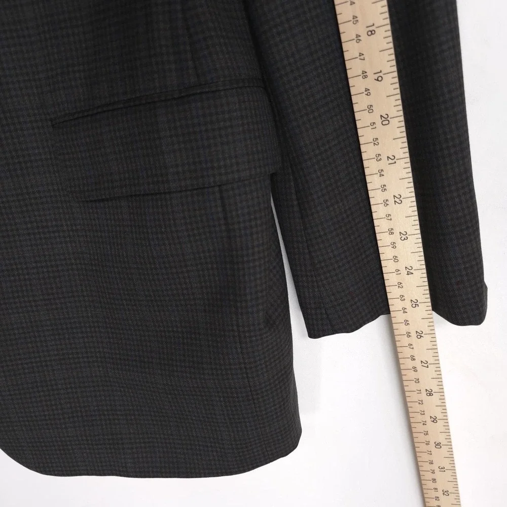 HICKEY FREEMAN Est 1899 USA Wool Blazer Jacket Sport Coat Brown Check 44L Beacon